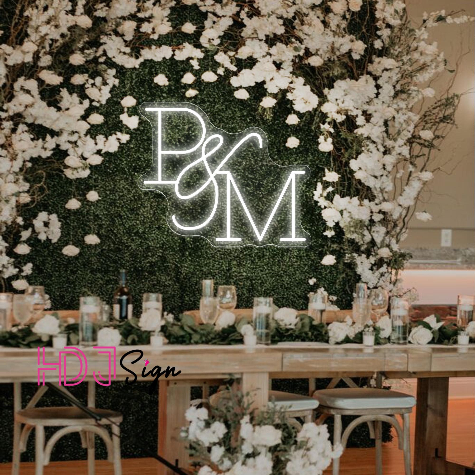 Custom Initials Name Neon Sign,minimalist Wedding Initials LED Neon ...
