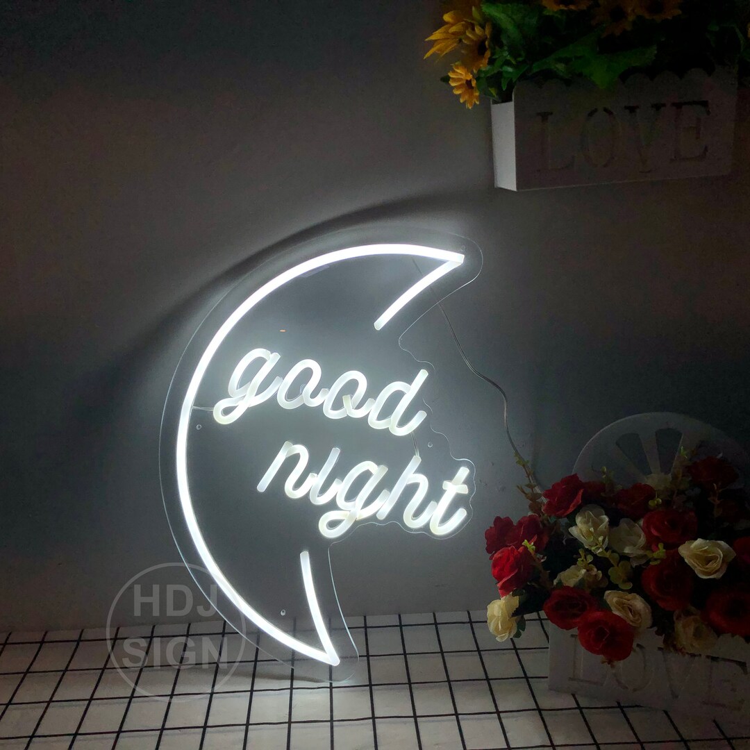 Custom Neon Sign Good Night Neon Sign Bedroom Custom Neon - Etsy
