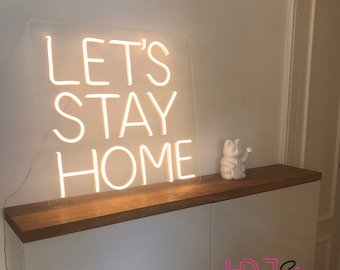 Let&#39;s Stay Home Neon Sign,Home Decor Living Room Kitchen Wall Decoration,Neon Wall Art,Neon sign bedroom,Led Neon Light,Christmas Decoration