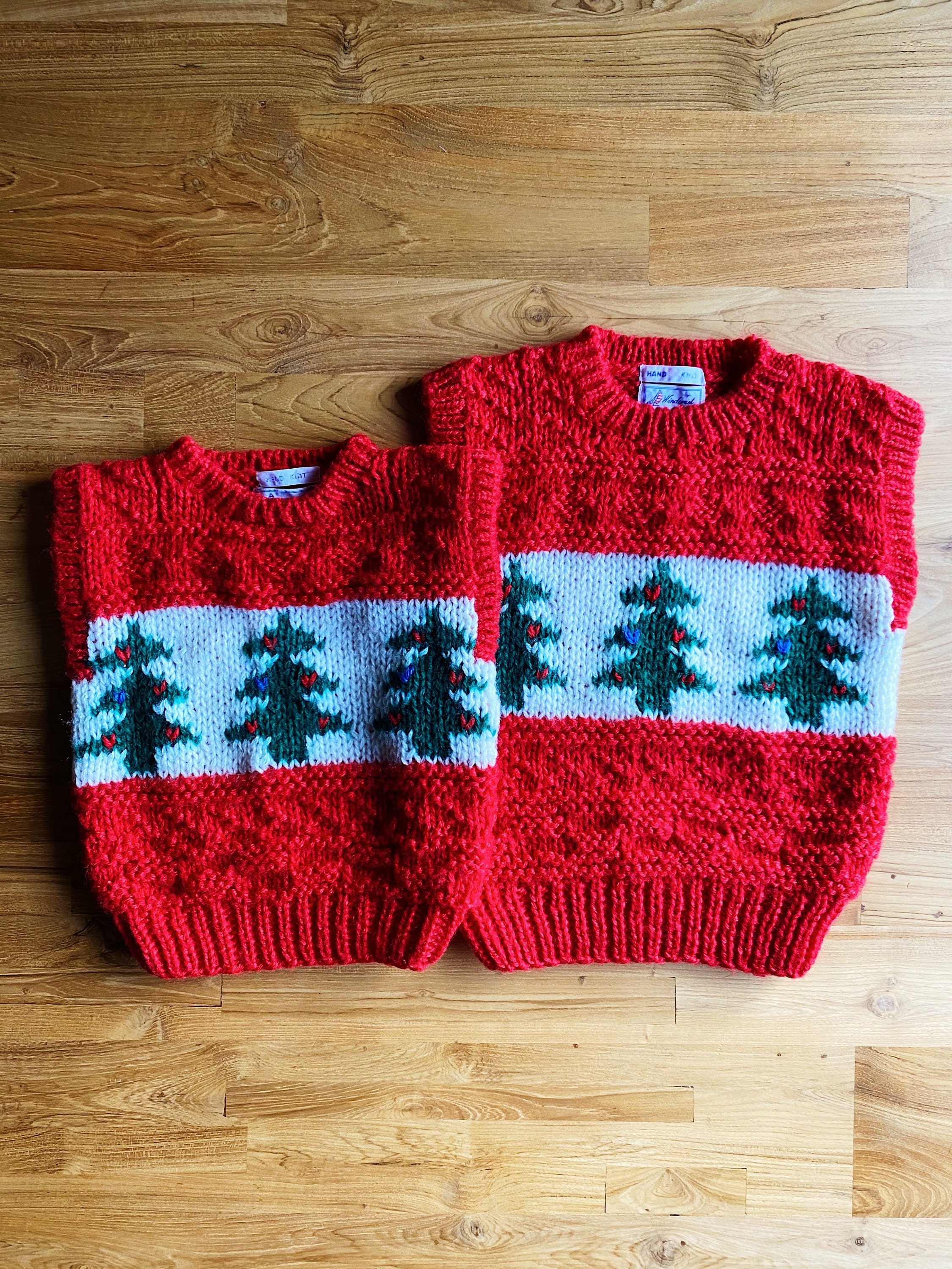 Vintage Kids 8Y Windcrest Hand Knit Christmas Tree Vest Ugly Etsy