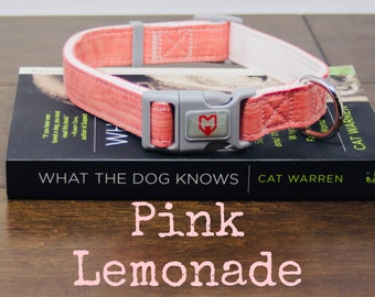 Hemp Dog Collar - Pink Lemonade