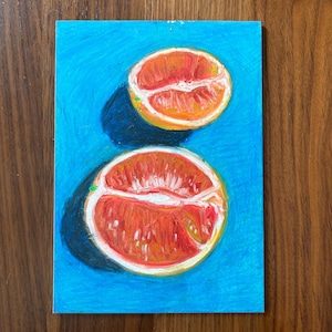 5x7 Oil Pastel Blood Orange