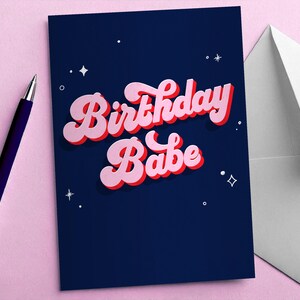 Anniversaire bébé | Carte d'anniversaire moderne typographie a6 bleu rose rouge orange carte d'anniversaire géniale