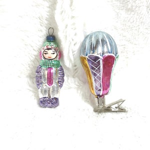 Vintage handcrafted Christmas ornaments antique glass toys 2 pcs space astronaut decoration #1