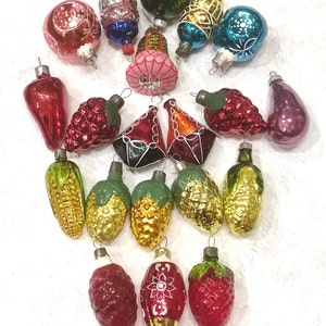 Vintage handcrafted Christmas ornaments glass toys set of 20 pcs decoration