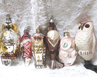 Christmas ornaments TO CHOOSE FROM vintage glass toys owl eagle bird decoration