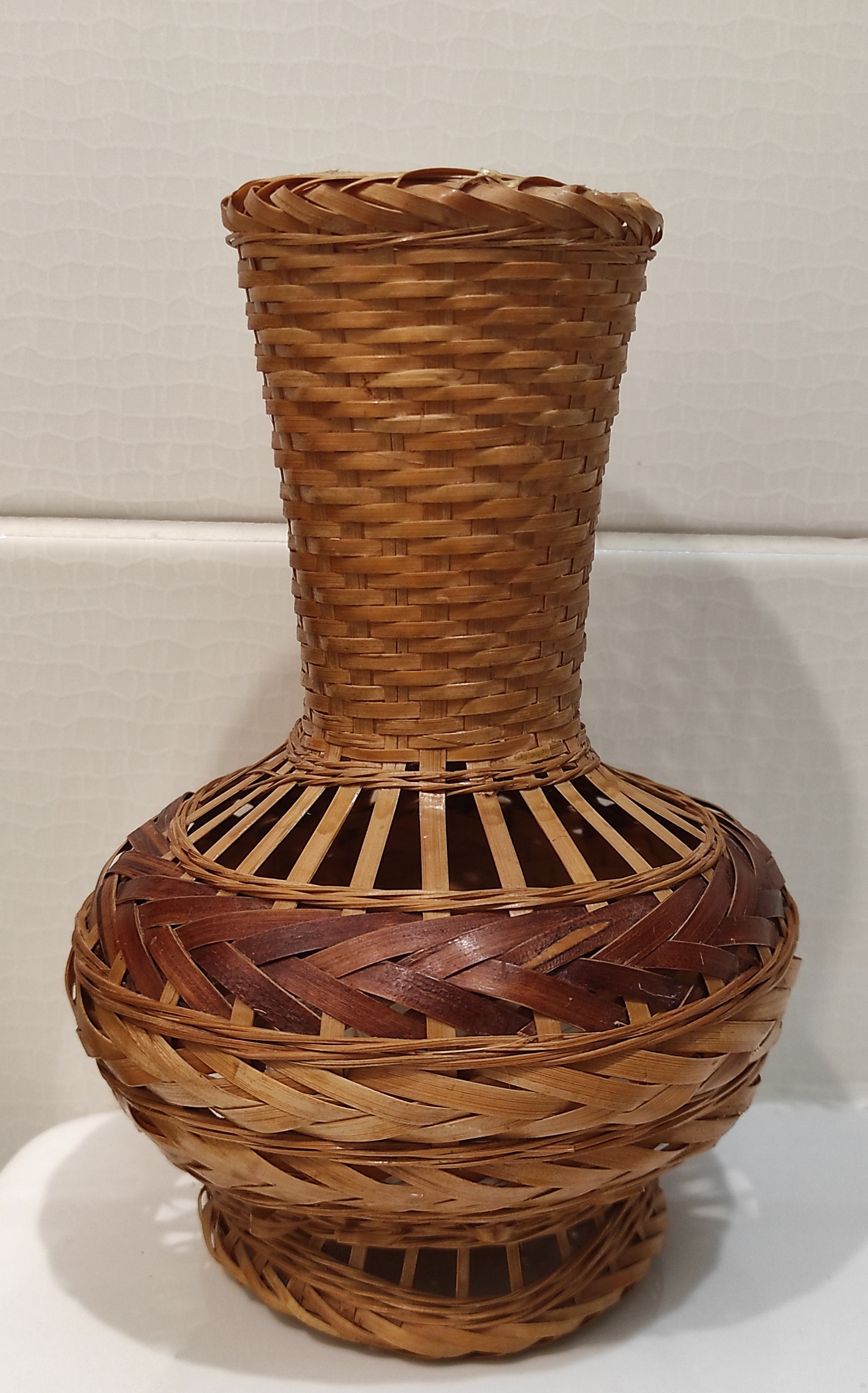 Vintage wicker vase natural vine home decor Etsy