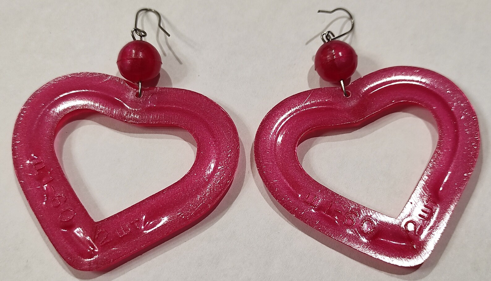 Vintage Retro Unique Pink Love Heart Earring Jewelry Accessory ...