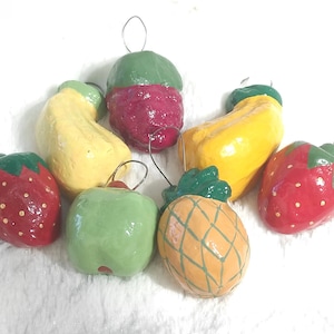 Christmas ornaments vintage set of 7 miniature toys decoration