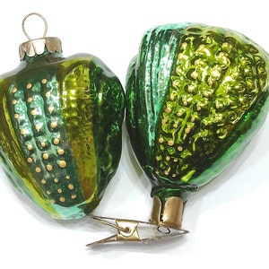 Christmas ornaments vintage glass set of 2 toys Cactus decoration