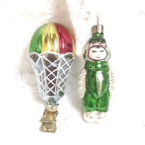 Vintage handcrafted Christmas ornaments antique glass toys 2 pcs space astronaut decoration #3