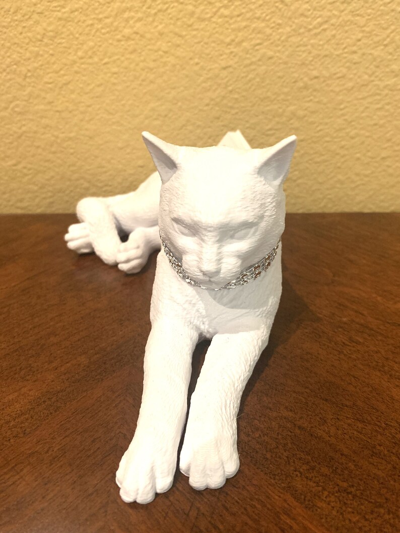 Nala White Cat Business Card / Pencil Holder image 3