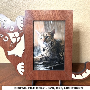 Side Cat Picture Frame Digital File, Cat Picture Frame, Laser Cat Frame, Cat Photo Frame,  Laser cut Photo, Cat Picture Frame Lightburn
