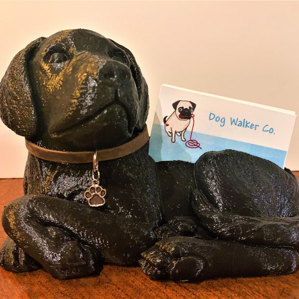 Bleu - Labrador Retriever Business Card / Pencil Holder