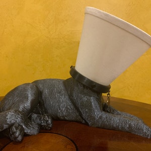 Cinder - Silk Gray Cat Lamp
