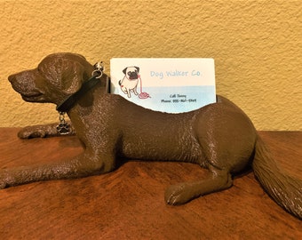 Barkley - Chocolate Lab Business Card / Pencil Holder