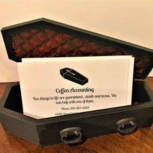 Coffin (Cross Top) Business Card Holder / Trinket Box