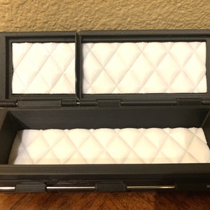 Casket Black with White Interior Business Card Holder / Trinket Box image 3