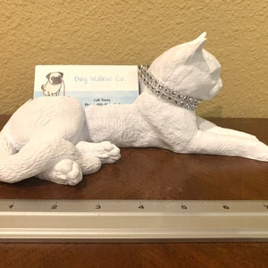 Nala White Cat Business Card / Pencil Holder image 5