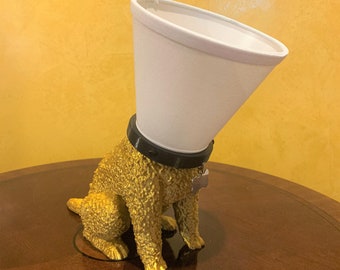 Humphry - Gold Poodle Sitting Dog Lamp