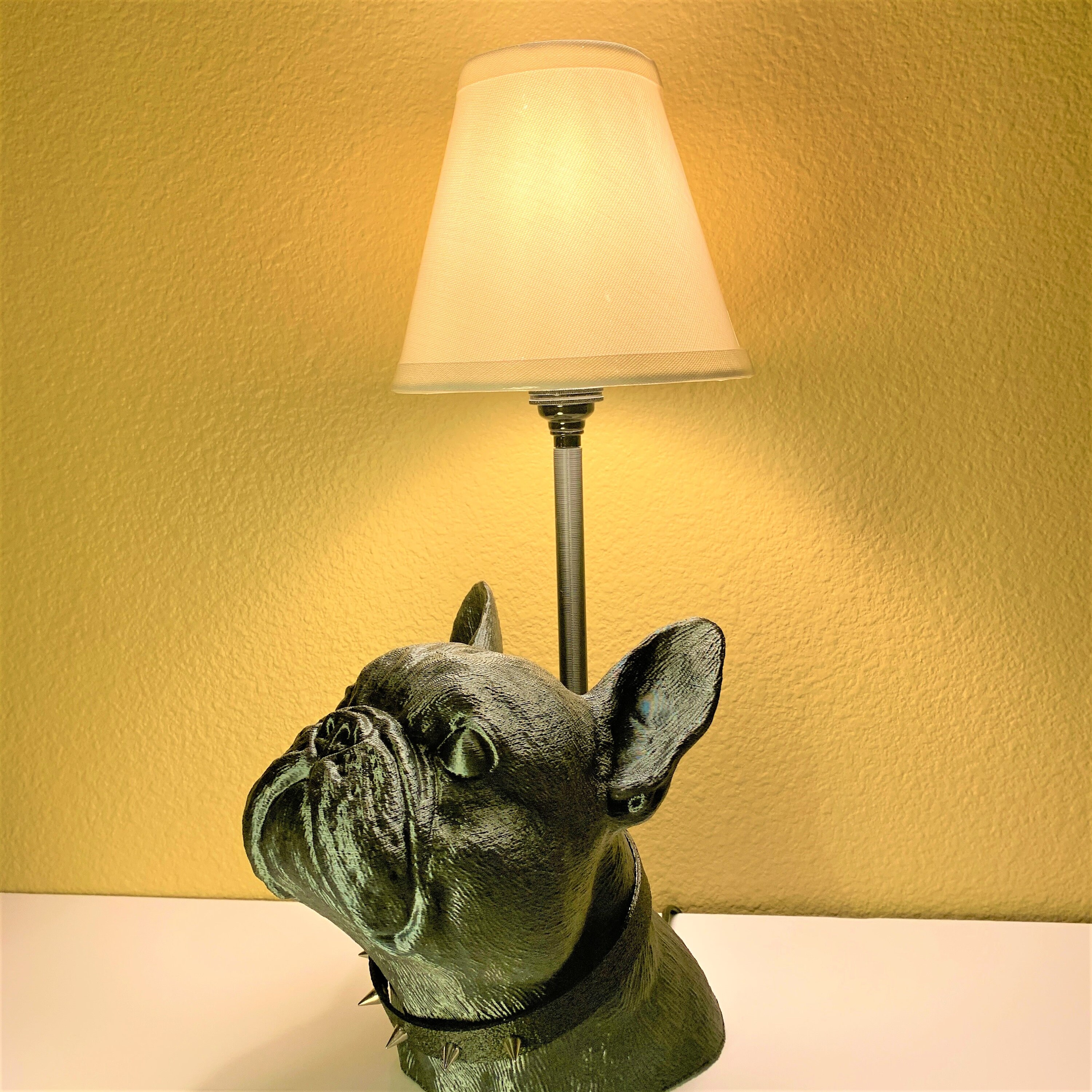 Vinny French Bulldog Lamp silk Black Dark Gray Etsy Australia
