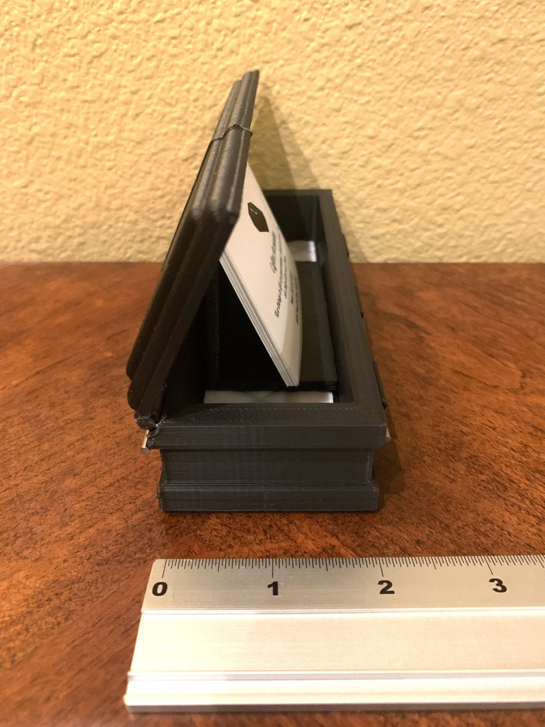 Casket Black with White Interior Business Card Holder / Trinket Box image 7