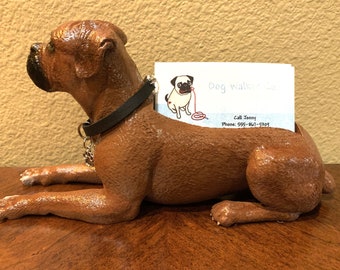 Penny Boxer Dog - Business Card / Pencil Holder