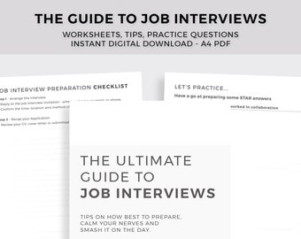 Job Interview Preparation Guide Instant Digital Download Practice Questions Tips Checklist