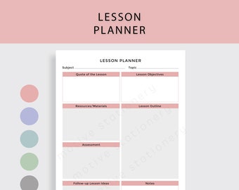 Teacher Teaching Lesson Planner - A4 PDF Instant Digital Download | Training Teach