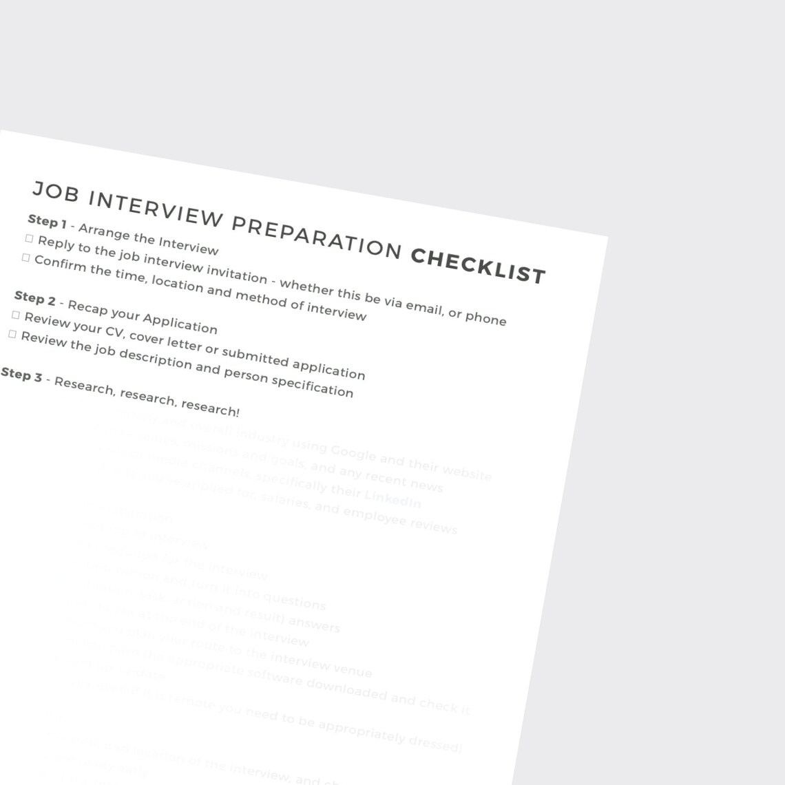 Job Interview Preparation Guide Instant Digital Download - Etsy