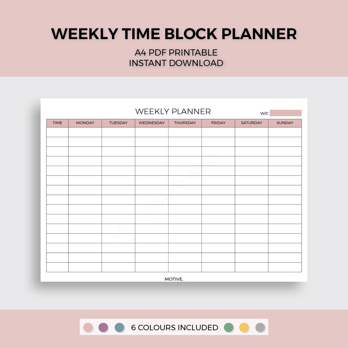 weekly-planner-weekly-time-block-planner-a4-pdf-digital-etsy