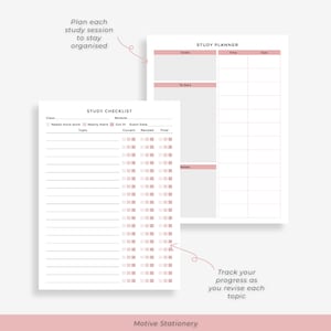 Study Student Planner A4 PDF Printable Instant Digital Download ...