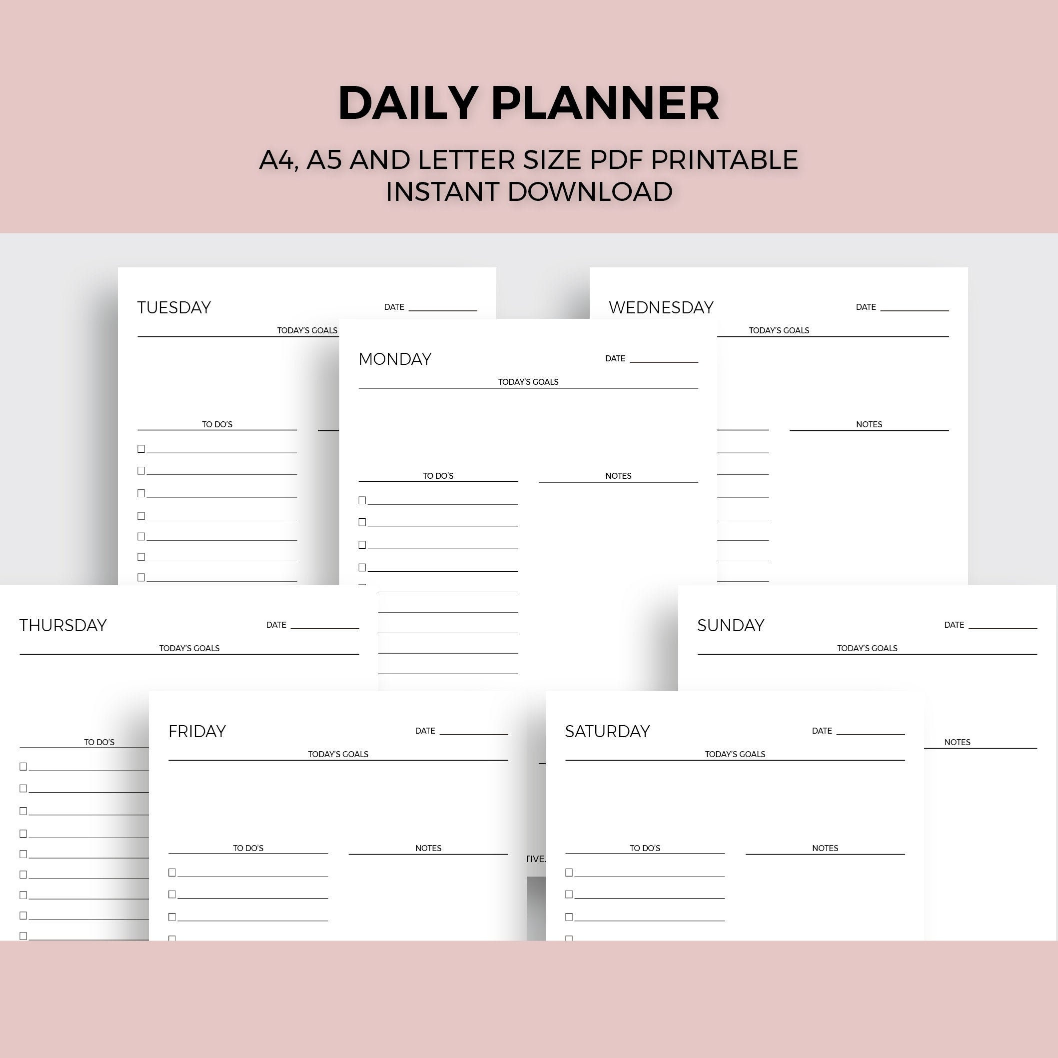 Daily Planner Instant Digital Download Paper Paper & Party Supplies ...
