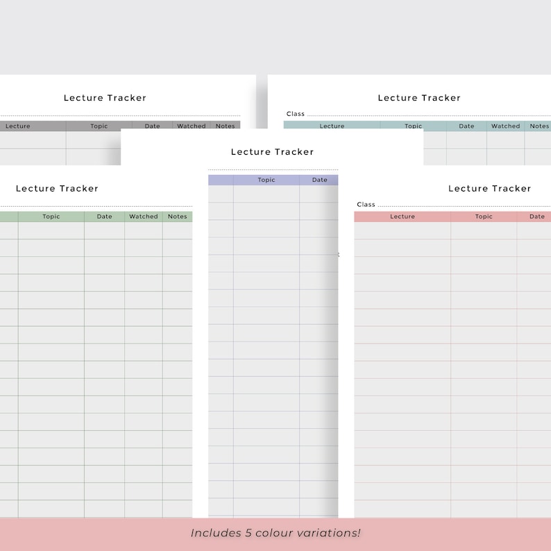 Tracker Lecture Lecture Tracker Online Class Notes - A4 PDF Instant Digital Download ...