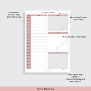 Student Study Planner A4 PDF Instant Digital Download Revision ...