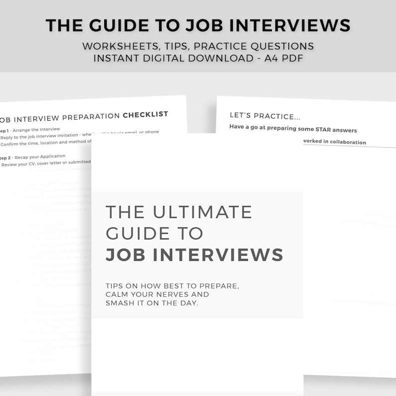 Job Interview Preparation Guide Instant Digital Download - Etsy