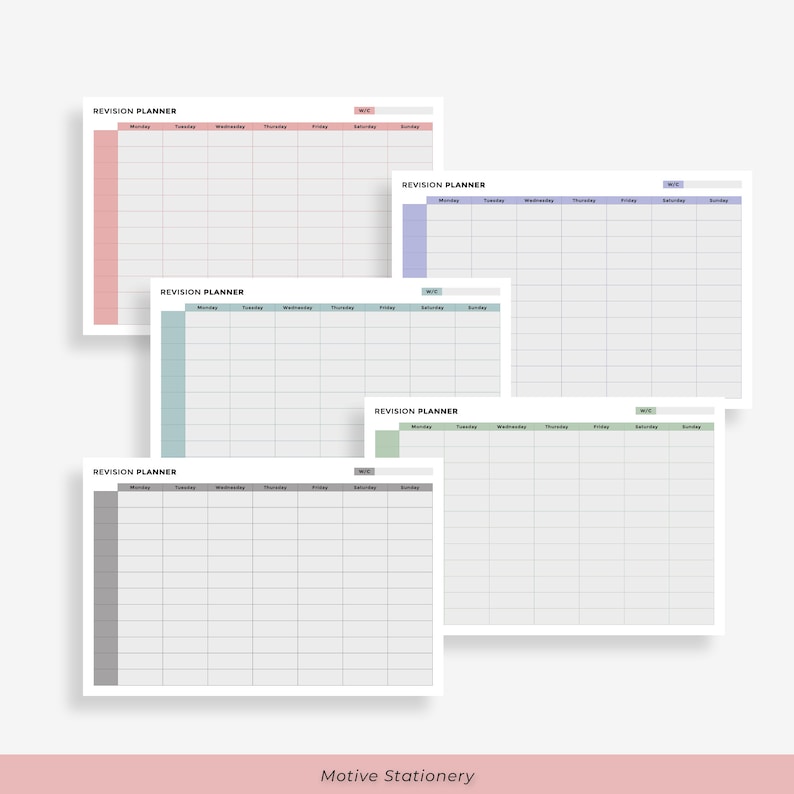 Revision Column Student Weekly Revision Planner - A4 PDF Instant Digital Download | A ...