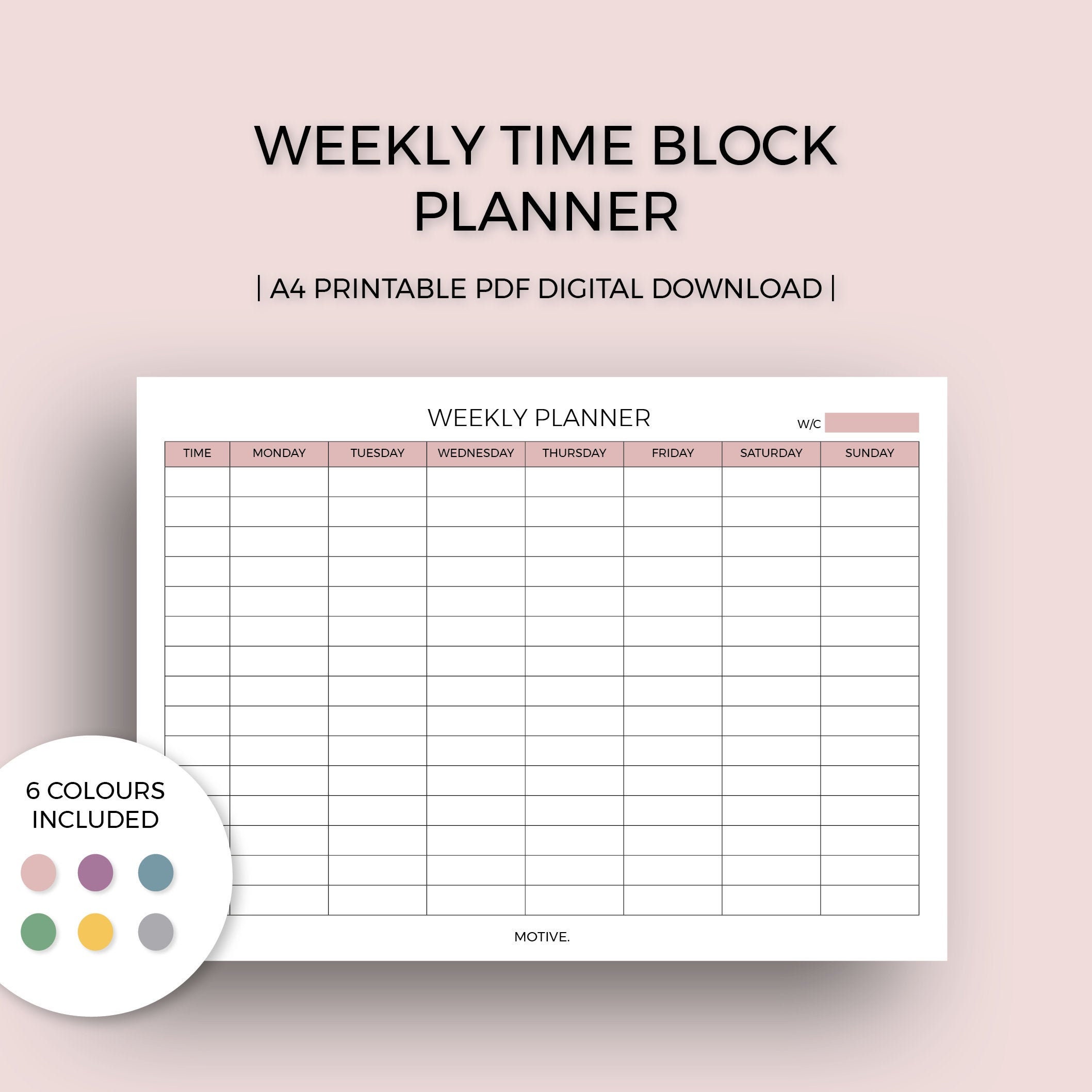 weekly-planner-weekly-time-block-planner-a4-pdf-digital-etsy