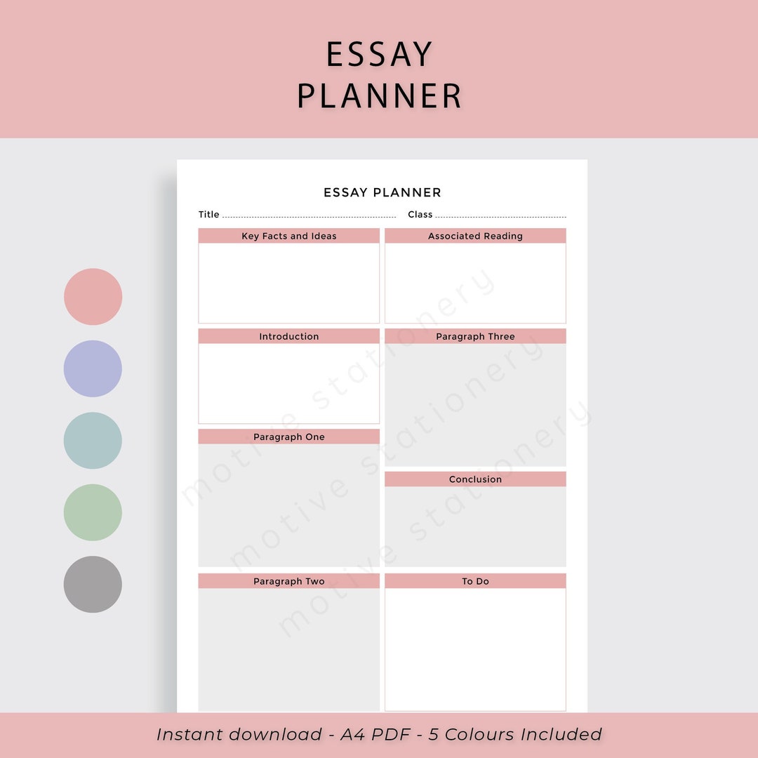 Student Essay Planner Template - A4 PDF Instant Digital Download | A ...