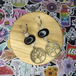 Dangle earrings, tree of life earrings, bronze tree of life, statement jewelry, stocking stuffer, gift for her, women&#39;s accessories, holiday