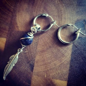 The Night Hawk- Feather mono earring. Native inspired. Male. Female. Unisex.