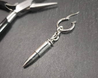 The Bullet- Mono earring. Men's. Women's. Unisex. single earring. punk. goth.