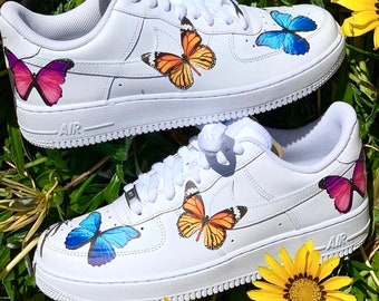 nike air force ones with butterflies