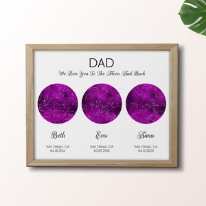 Personalized Gift For Dad Custom Night Sky Print Fathers Day Gift From Kids  Star Map By Date From Daughter Son Constellation Star Chart