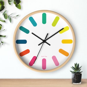 God's Time Happy Colorful Wall Clock