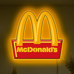 マクドナルドのネオンサイン、マクドナルドの LED サイン、マクドナルドのロゴ、マクドナルドの恋人へのギフト、レストランのネオンサイン、マクドナルドの壁アート、マクドナルドの装飾