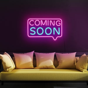 Letrero de neón "Próximamente", Letrero de anuncio de embarazo, Letrero LED "Próximamente", Decoración de letrero de bebé "Próximamente", Decoración artística de anuncio de embarazo