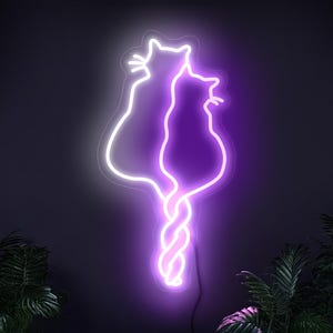 Cat neon sign, Cute cats neon sign, Cats led sign, Cat lover gift, Cute neon sign, Animal neon sign, Neon sign bedroom, Cat wall art decor