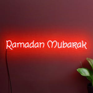Ramadan Mubarak neon sign, Eid Mubarak led sign, Islamic neon sign, Mubarak party sign, Muslim holidays sign, Ramadan Mubarak wall art decor