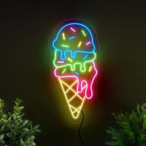 Ice Cream neon sign, Ice Cream led sign, Ice Cream light sign, Multicolor neon sign, Ice Cream lover gift, Ice Cream store wall art decor